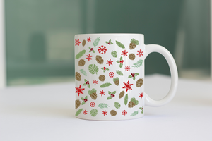 Taza piñas y muérdago